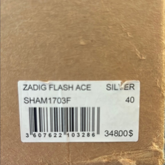 Zadig and Voltaire White and Silver Flash Ace Sneakers. - Picture 13 of 13